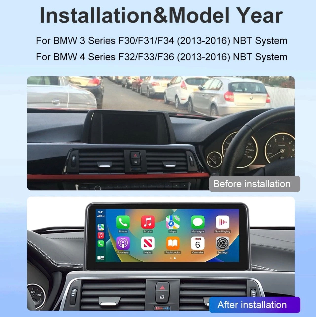 BMW 3/4 Series CarPlay Screen (F30-F36) 2012-2016