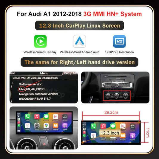 Audi A1 2012-2018 CarPlay Screen 12.3”